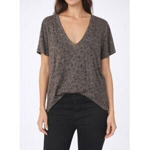 Rails Womens Cara Spotted Military V-Neck Tee Medium Animal Print Bold